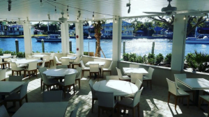 Restaurant with view of the bay
